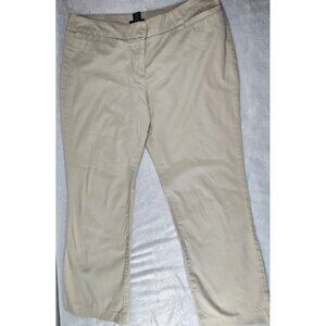 New York & Company Womens Wide Leg Khaki Pants Stretch Business Casual - SZ 14